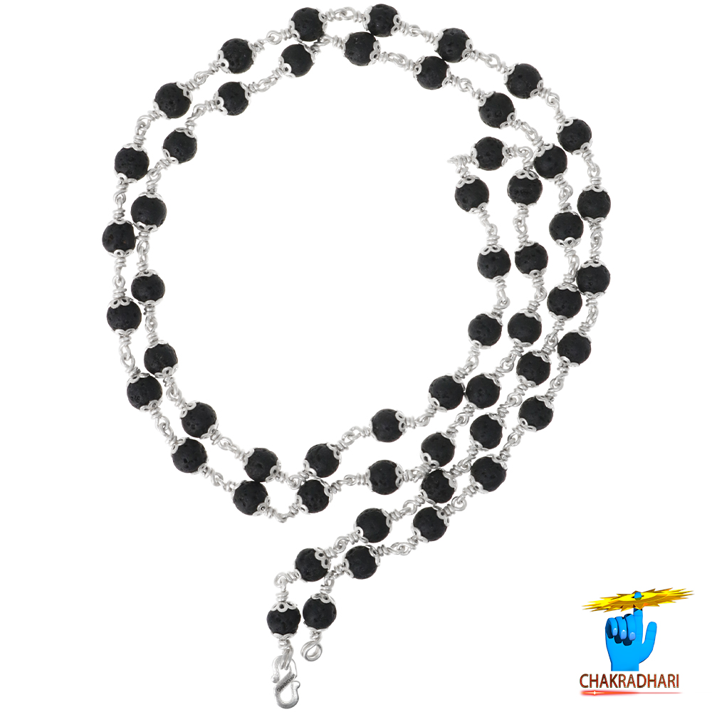 999 Pure Silver Lawa Wearing Mala 6mm 55 Beads - 999