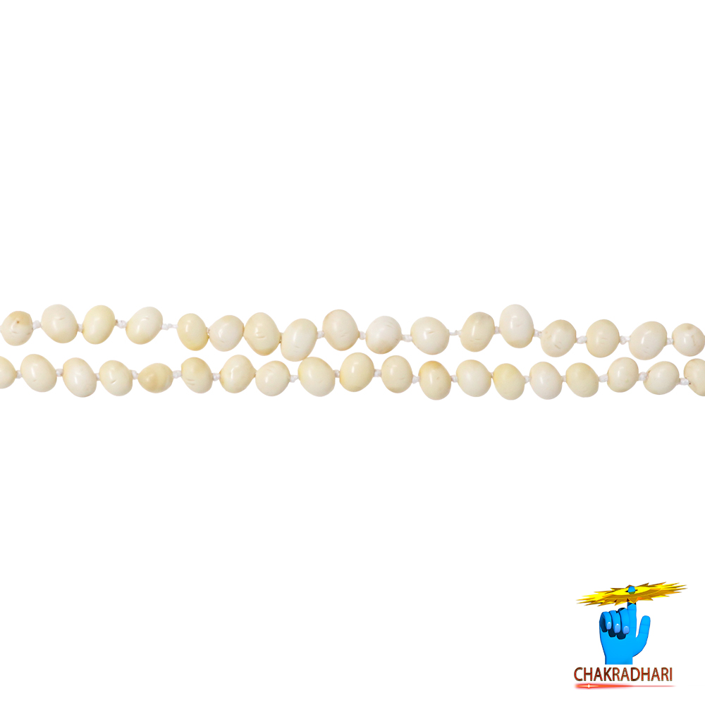 White Chirmi Jaap Mala 108 Plus 1 Beads -