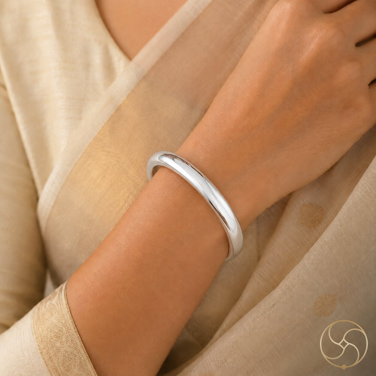 999 Silver Casting Bangle  No Joint