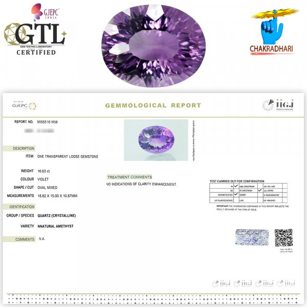 1663 Carats Amethyst Katela Jamuniya Stone With Silver Ring Or Pendant -