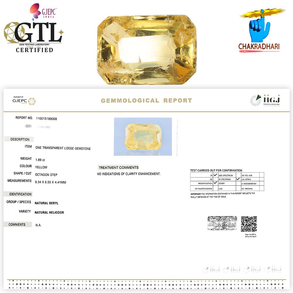 189 Carat Natural Heliodor Gemstone With Silver Ring And Pendant-