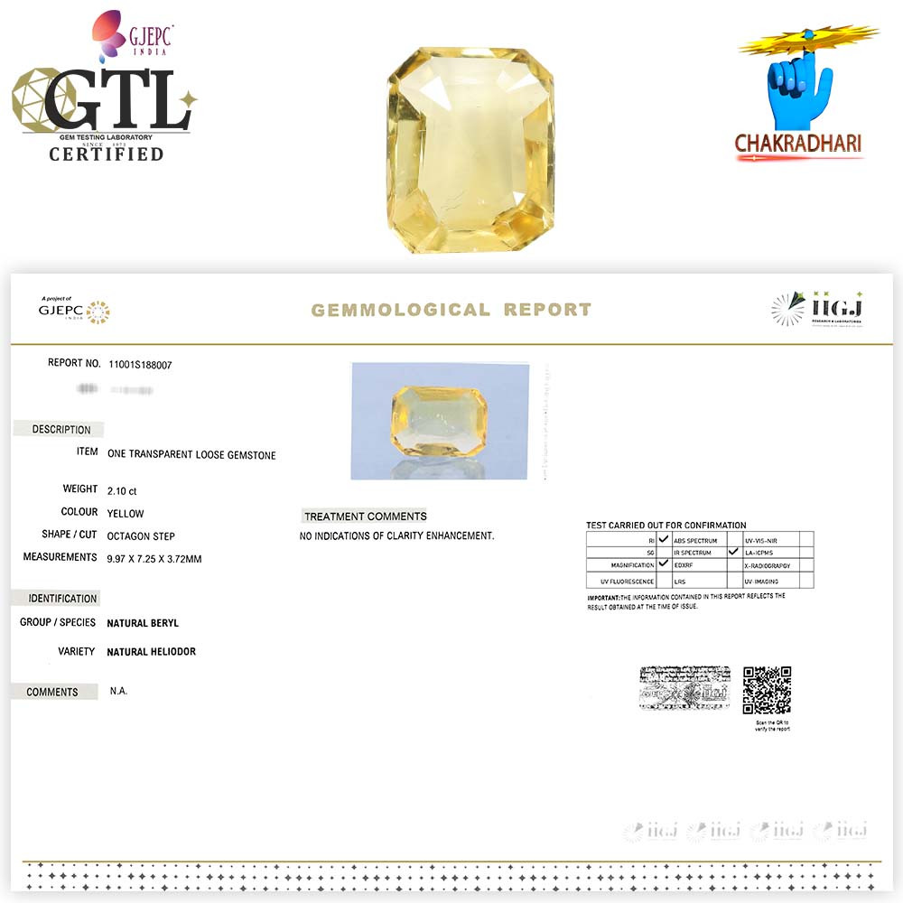 210 Carat Natural Heliodor Gemstone With Silver Ring And Pendant-