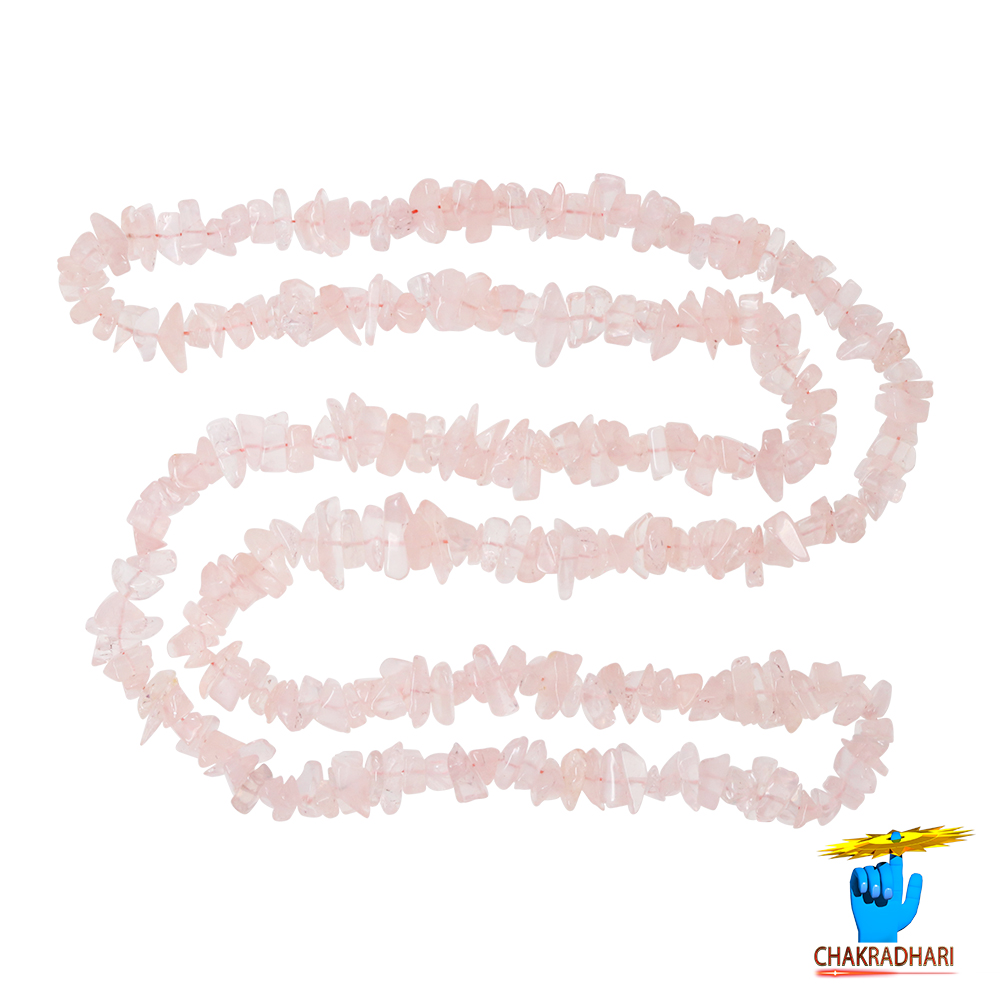 Rose Quartz Chips Wearing Mala -