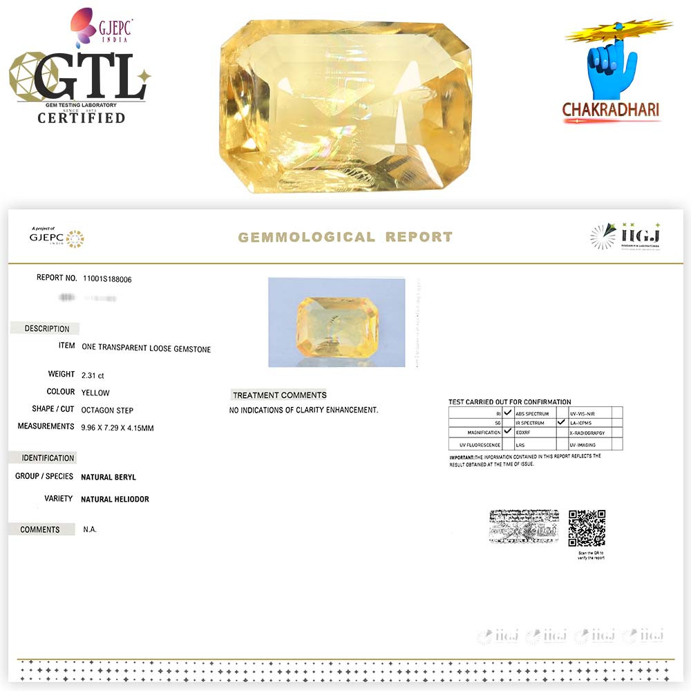 231 Carat Natural Heliodor Gemstone With Silver Ring And Pendant-