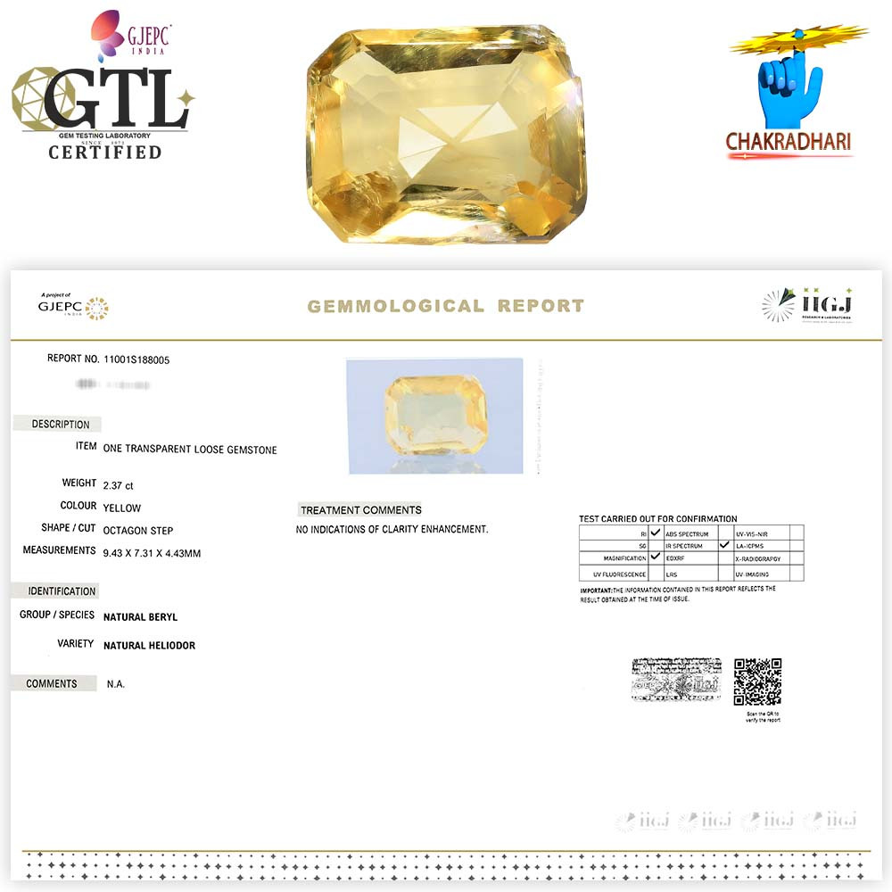 237 Carat Natural Heliodor Gemstone With Silver Ring And Pendant-