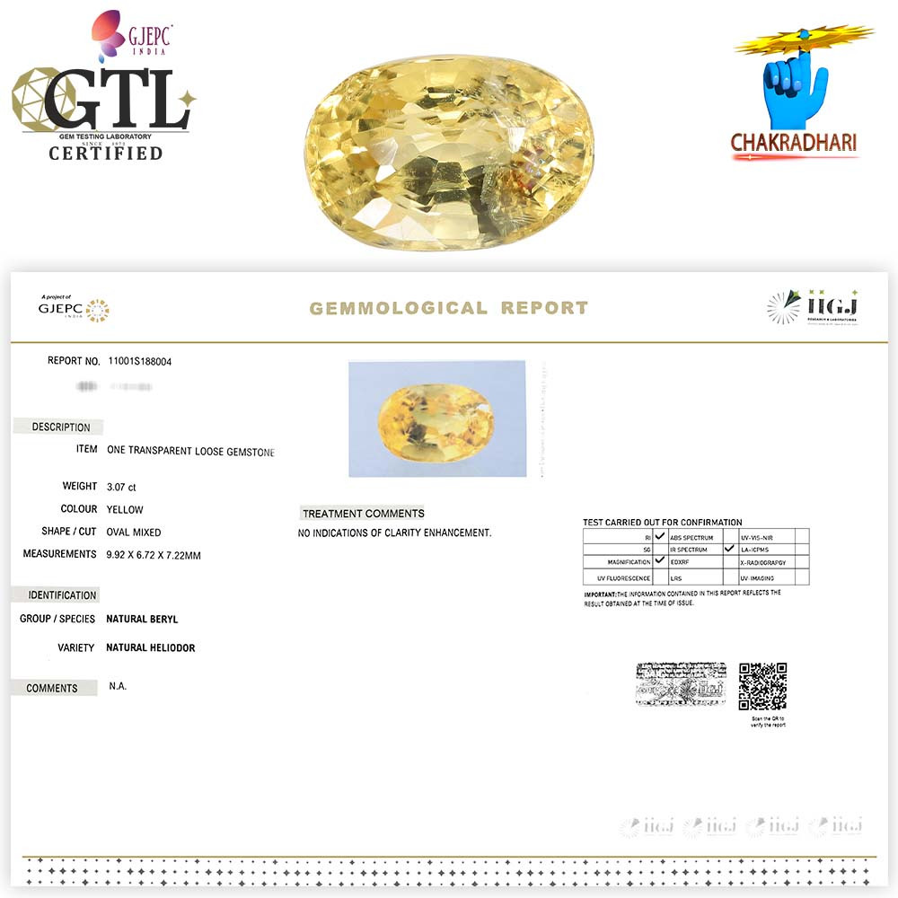 307 Carat Natural Heliodor Gemstone With Silver Ring And Pendant-