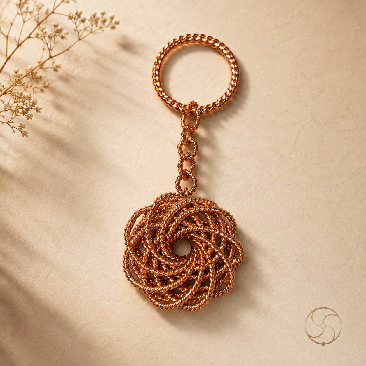 Rodin Coil Key Ring of  999 Nepaliya Copper