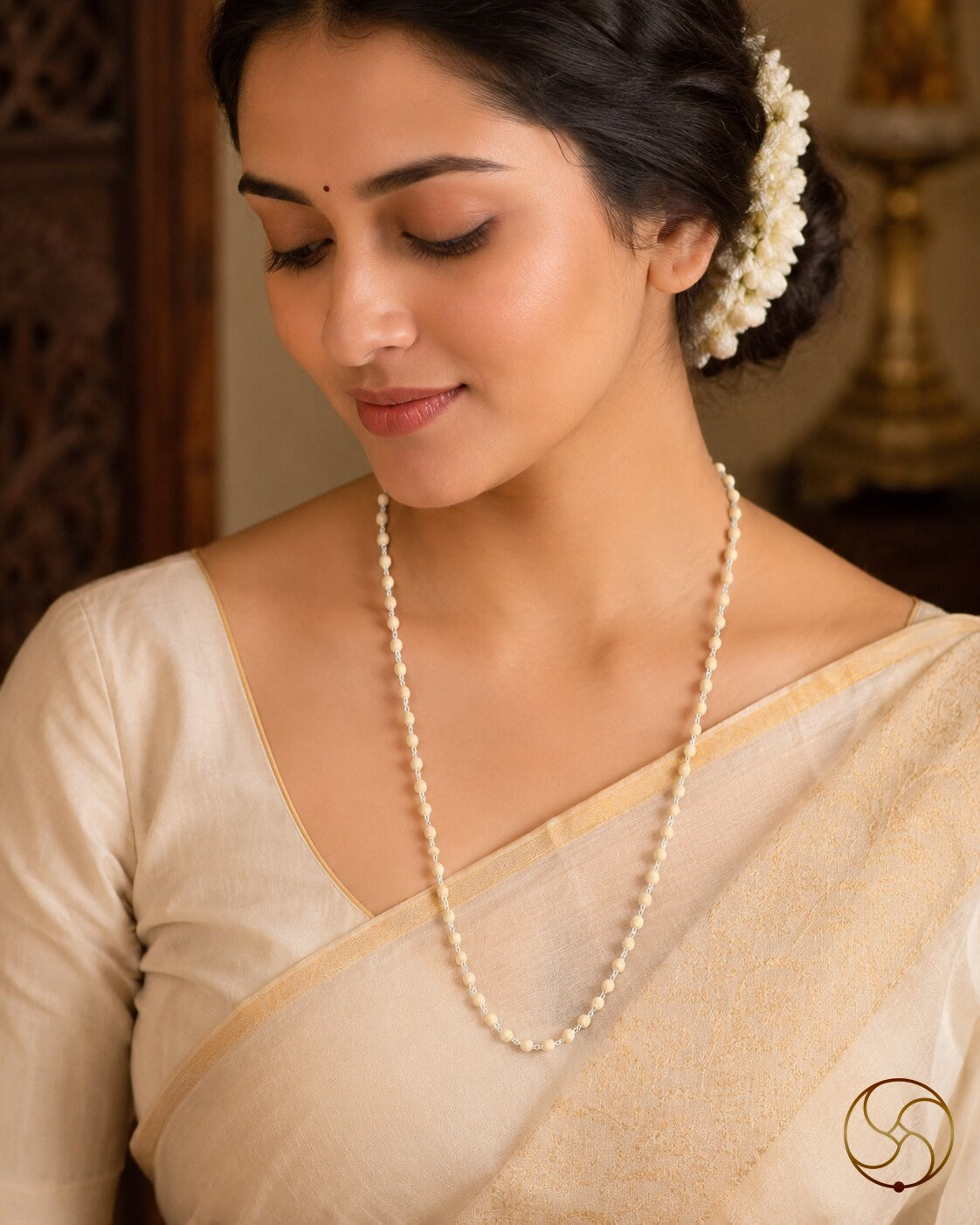999 Pure Silver Beaded Tulsi Mala