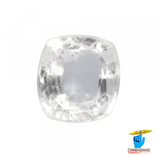 Image of 5.75 Carats White Topaz Gemstone With Silver Ring Or Pendant  - नर्म रत्न