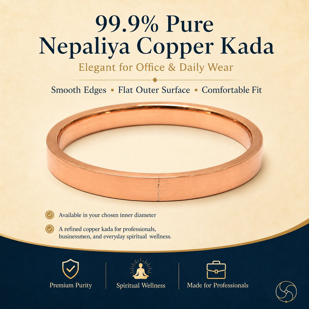 Nepaliya Copper Lathe Flat Bangle