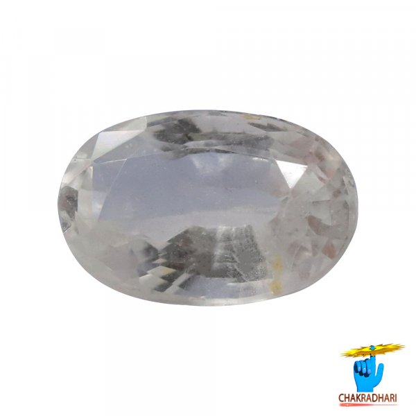 Image of 6.50 Carats White Topaz Gemstone With Silver Ring Or Pendant - नर्म रत्न