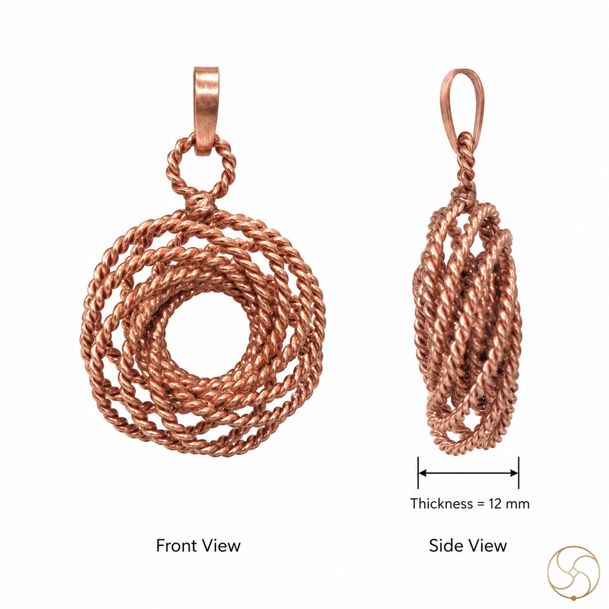 999 Copper One Sided Rodin Coil Pendant
