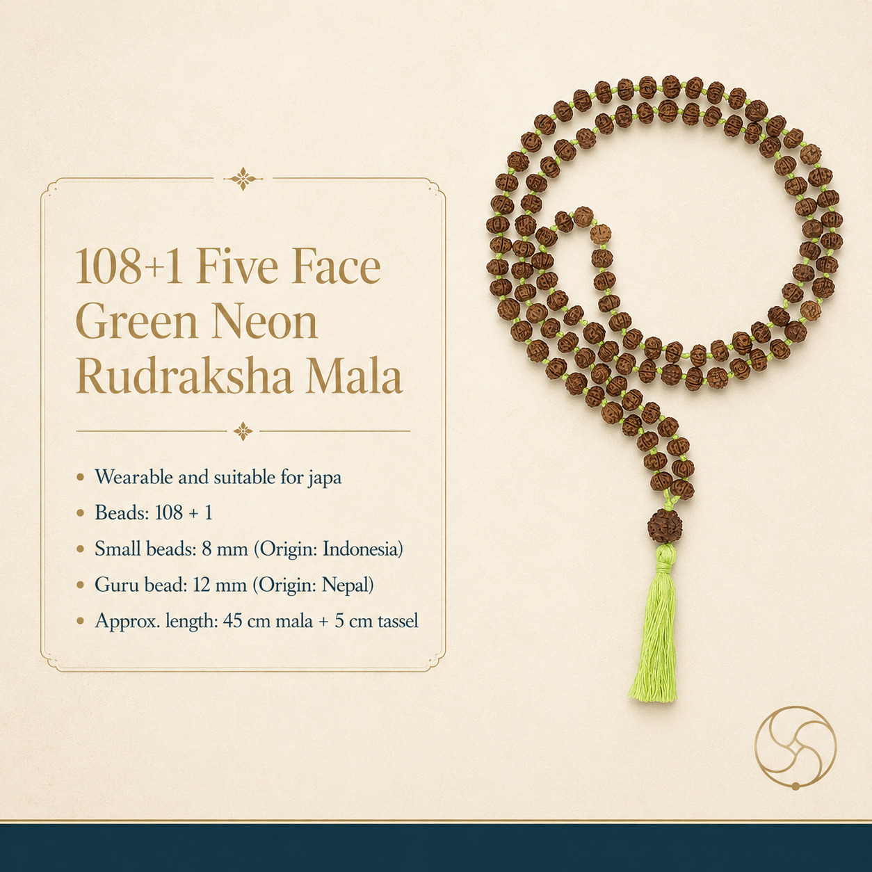 5 Mukhi Pathri Rudraksha Mala 1081 Beads