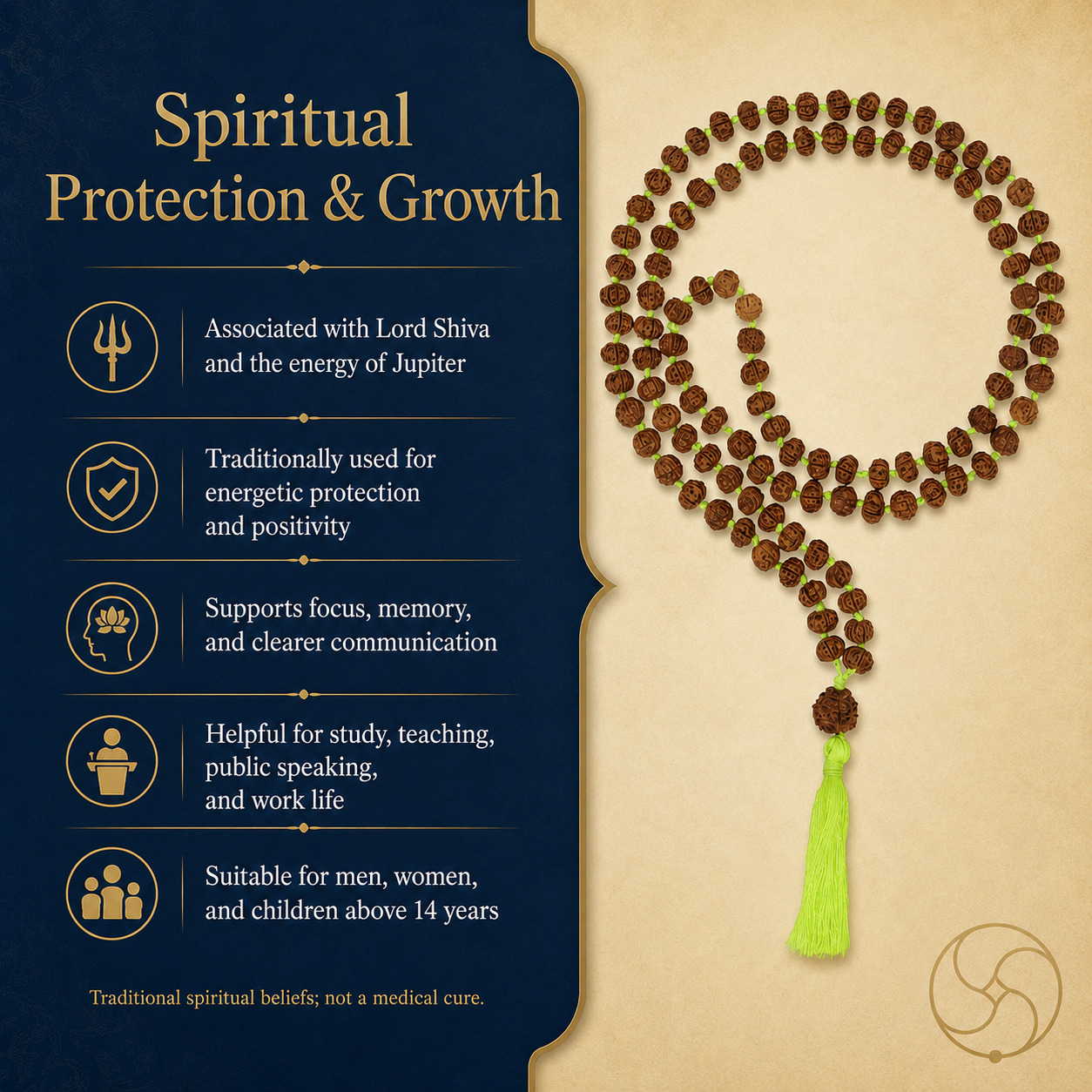 5 Mukhi Pathri Rudraksha Mala 1081 Beads