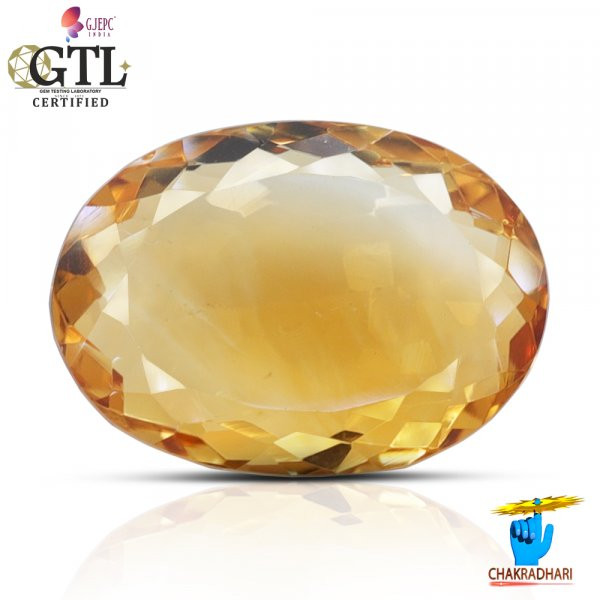 Image of 08 Carats Natural Citrine (Sunehla) Stone With Ring Or Pendant - प्राकर्तिक सिट्रीन (सुनहला) स्टोन