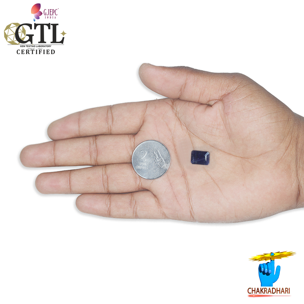 07.61 Carats Blue Sapphire Gemstone With Ring Or Pendant - नीलम रत्न