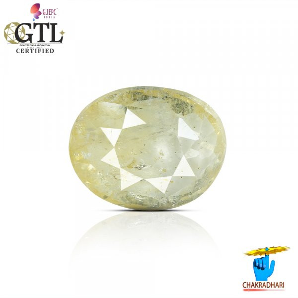 Image of 06.05 Carats Yellow Sapphire Gemstone With Ring Or Pendant -  पुखराज ठोस