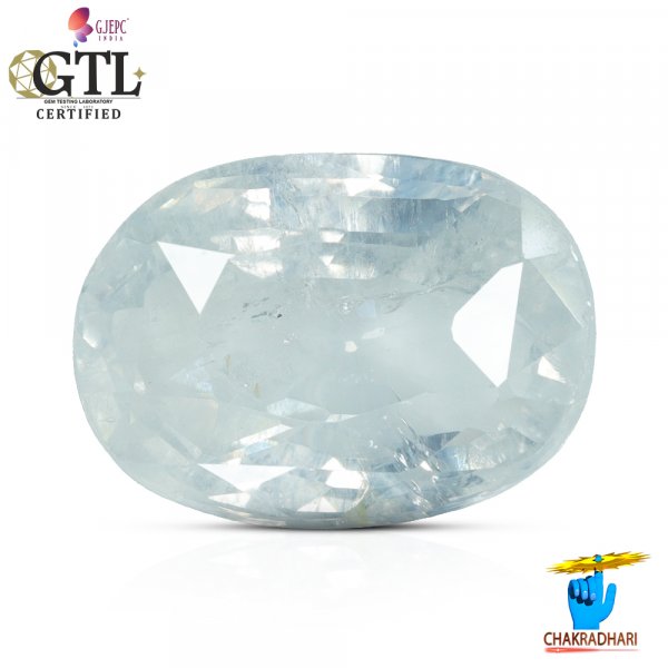 Image of 05.09 Carats Natural White Sapphire Gemstone With Ring or Pendant - प्राकर्तिक सफ़ेद पुखराज