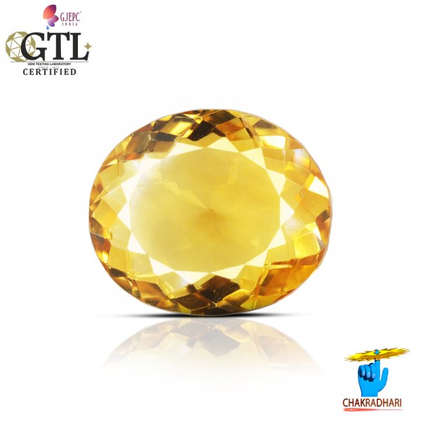Image of 12.26 Carats Natural Citrine (Sunehla) Stone With Ring Or Pendant - प्राकर्तिक सिट्रीन (सुनहला) स्टोन