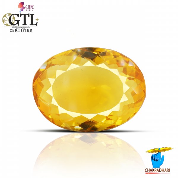 Image of 13.05 Carats Natural Citrine (Sunehla) Stone With Ring Or Pendant - प्राकर्तिक सिट्रीन (सुनहला) स्टोन