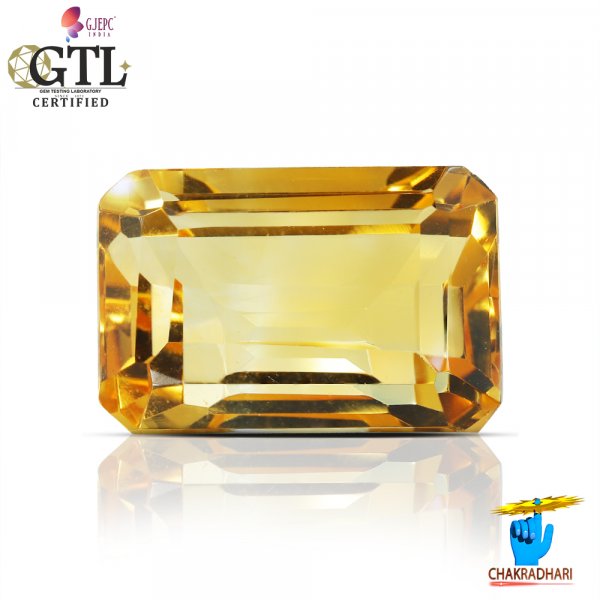 Image of 09.25 Carats Natural Citrine (Sunehla) Stone With Ring Or Pendant - प्राकर्तिक सिट्रीन (सुनहला) स्टोन