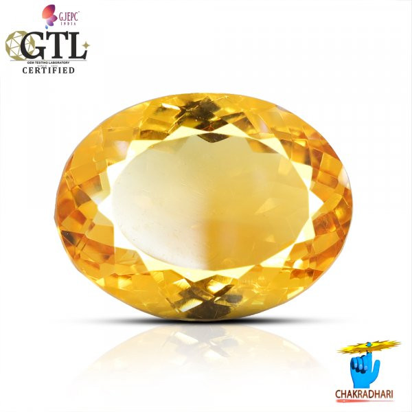 Image of 11.96 Carats Natural Citrine (Sunehla) Stone With Ring Or Pendant - प्राकर्तिक सिट्रीन (सुनहला) स्टोन