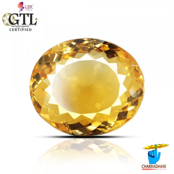 Image of 11.43 Carats Natural Citrine (Sunehla) Stone With Ring Or Pendant - प्राकर्तिक सिट्रीन (सुनहला) स्टोन