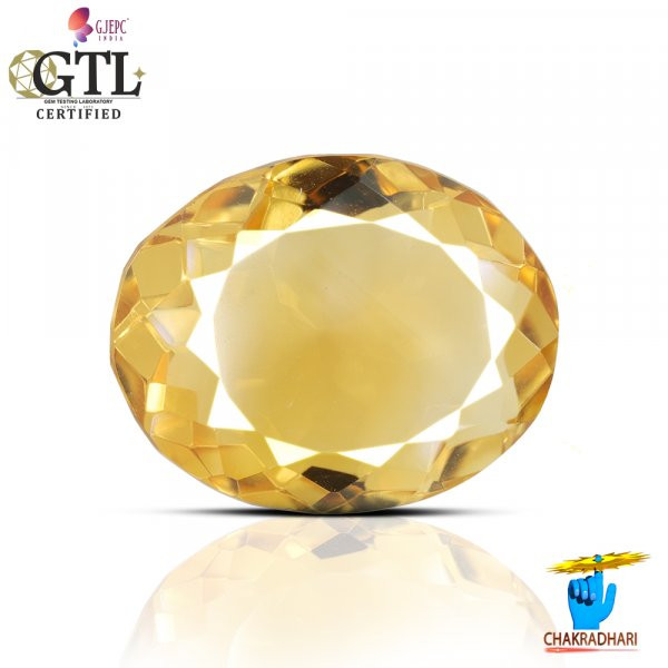Image of 08.67 Carats Natural Citrine (Sunehla) Stone With Ring Or Pendant - प्राकर्तिक सिट्रीन (सुनहला) स्टोन
