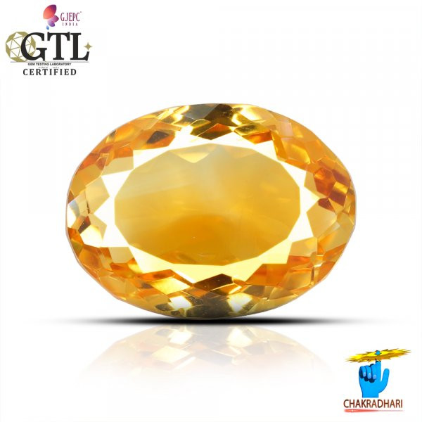 Image of 08.16 Carats Natural Citrine (Sunehla) Stone With Ring Or Pendant - प्राकर्तिक सिट्रीन (सुनहला) स्टोन