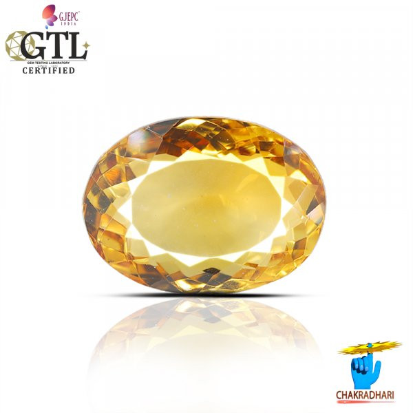 Image of 08.81 Carats Natural Citrine (Sunehla) Stone With Ring Or Pendant - प्राकर्तिक सिट्रीन (सुनहला) स्टोन