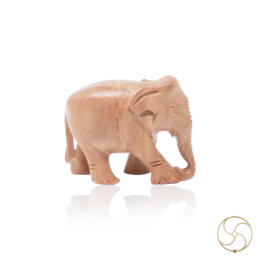 White Sandalwood Elephant Small Size - 1x1 Inch