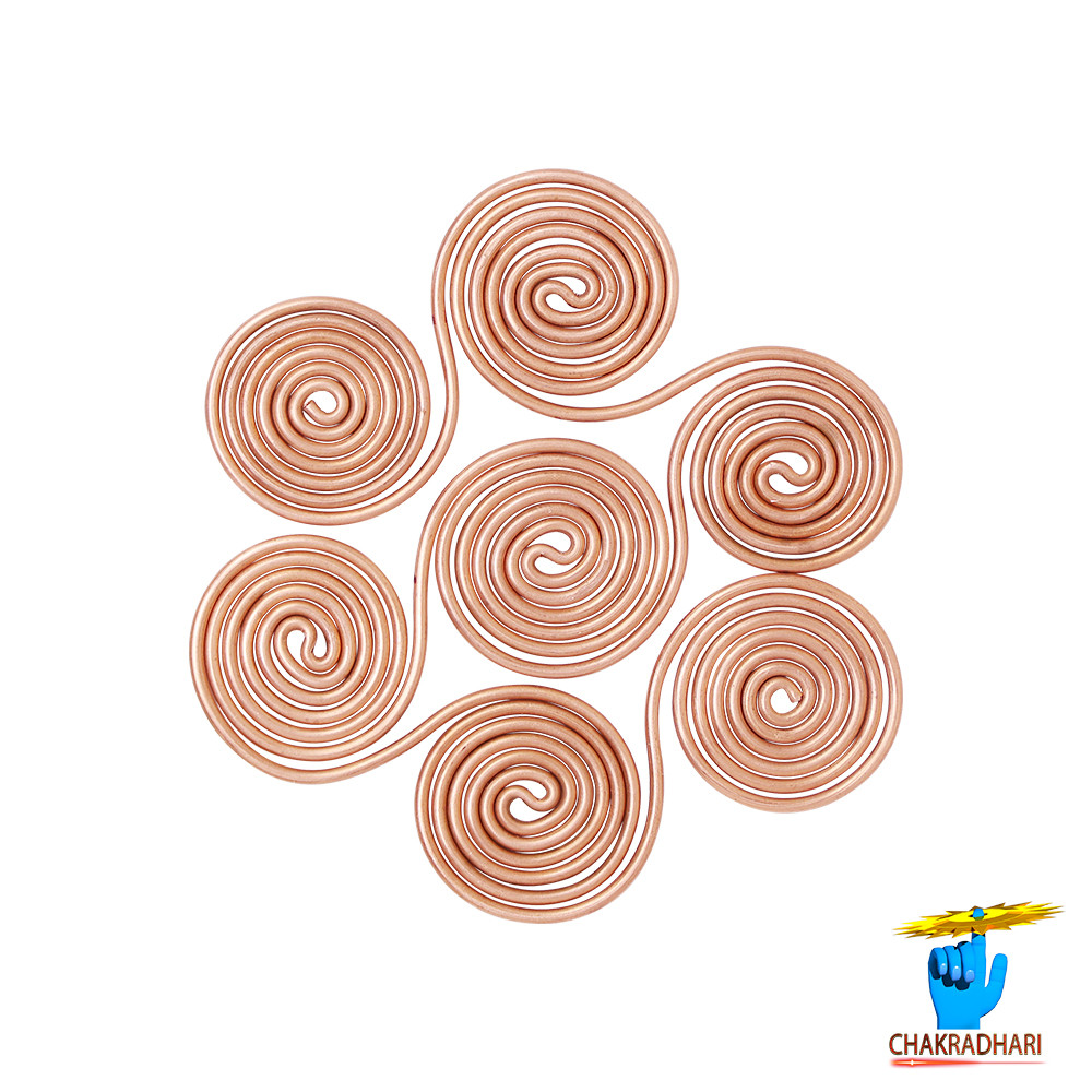 999 Nepaliya Copper EMF Protector 7 circle Triskelion Energy Coil -
