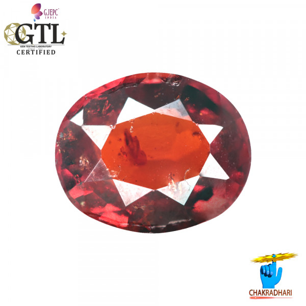 Image of 4.74 Carat Garnet Gemstone With Ring Or Pendant – गोमेद रत्न