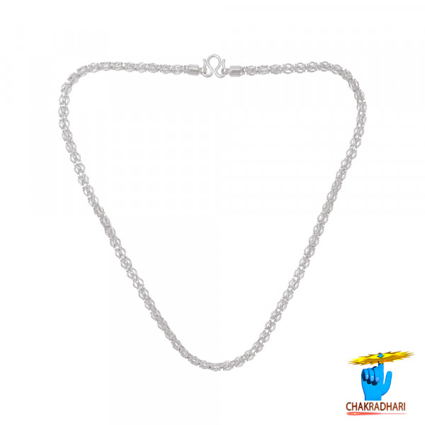 Image of 99.6% Silver Loophole Chain - चाँदी अन्तर्पाश श्रृंखला (43.5gm)