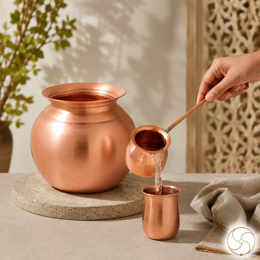 999 Nepaliya Copper Ghanti Lota with Handle - 300ml