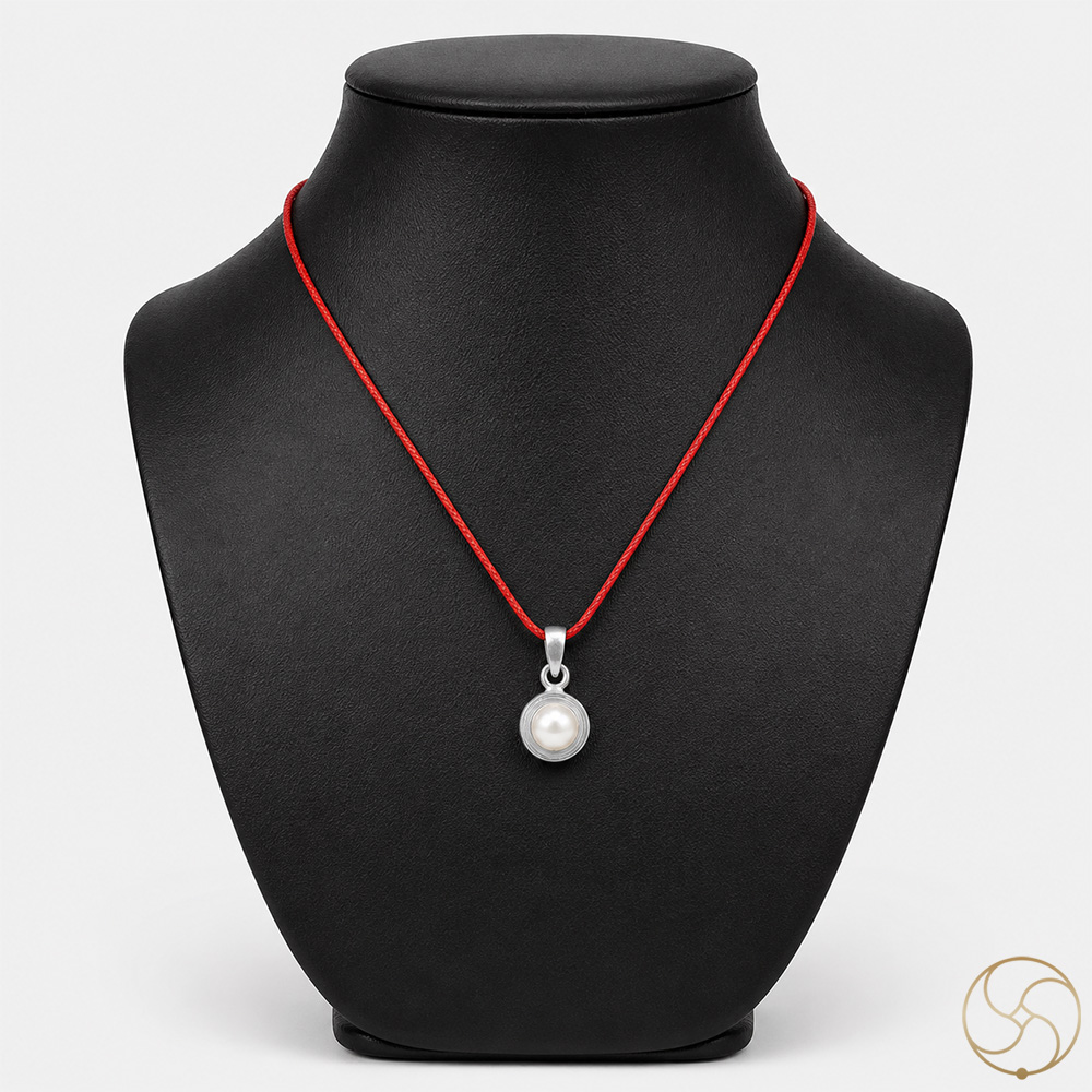 996 Silver Full Moon Pearl Pendant