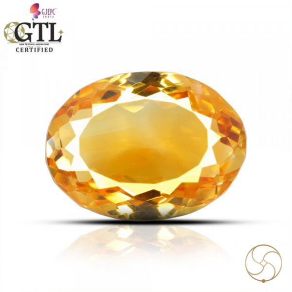 Image of 08.16 Carats Natural Citrine (Sunehla) Stone With Ring Or Pendant - प्राकर्तिक सिट्रीन (सुनहला) स्टोन