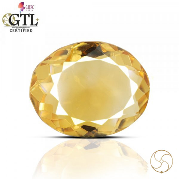 Image of 08.67 Carats Natural Citrine (Sunehla) Stone With Ring Or Pendant - प्राकर्तिक सिट्रीन (सुनहला) स्टोन