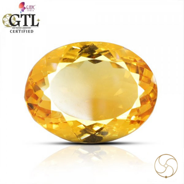 Image of 11.96 Carats Natural Citrine (Sunehla) Stone With Ring Or Pendant - प्राकर्तिक सिट्रीन (सुनहला) स्टोन