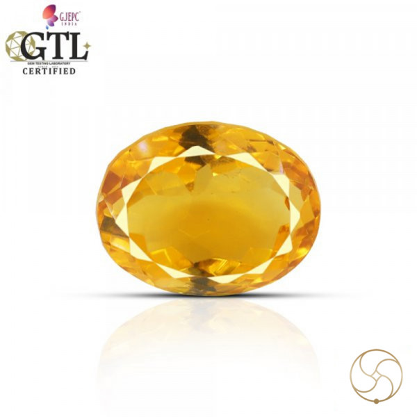 Image of 09.66 Carats Natural Citrine (Sunehla) Stone With Ring Or Pendant - प्राकर्तिक सिट्रीन (सुनहला) स्टोन
