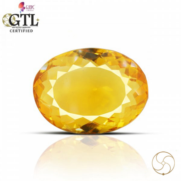 Image of 13.05 Carats Natural Citrine (Sunehla) Stone With Ring Or Pendant - प्राकर्तिक सिट्रीन (सुनहला) स्टोन