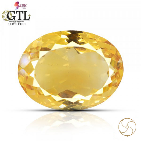 Image of 11.87 Carats Natural Citrine (Sunehla) Stone With Ring Or Pendant - प्राकर्तिक सिट्रीन (सुनहला) स्टोन