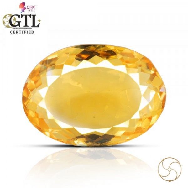 Image of 09.55 Carats Natural Citrine (Sunehla) Stone With Ring Or Pendant - प्राकर्तिक सिट्रीन (सुनहला) स्टोन