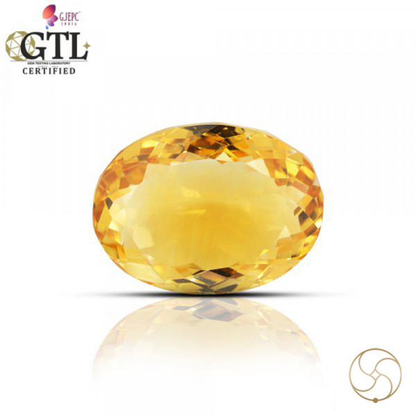 Image of 11.80 Carats Natural Citrine (Sunehla) Stone With Ring Or Pendant - प्राकर्तिक सिट्रीन (सुनहला) स्टोन