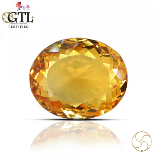 Image of 10.64 Carats Natural Citrine (Sunehla) Stone With Ring Or Pendant - प्राकर्तिक सिट्रीन (सुनहला) स्टोन