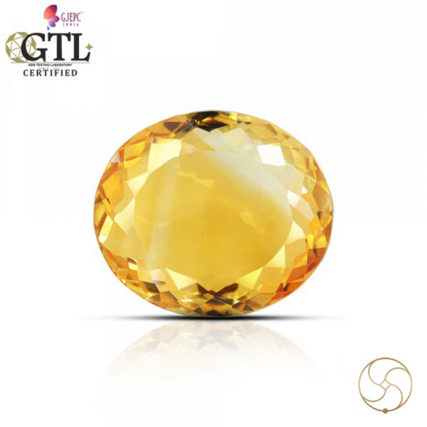 Image of 09.52 Carats Natural Citrine (Sunehla) Stone With Ring Or Pendant - प्राकर्तिक सिट्रीन (सुनहला) स्टोन