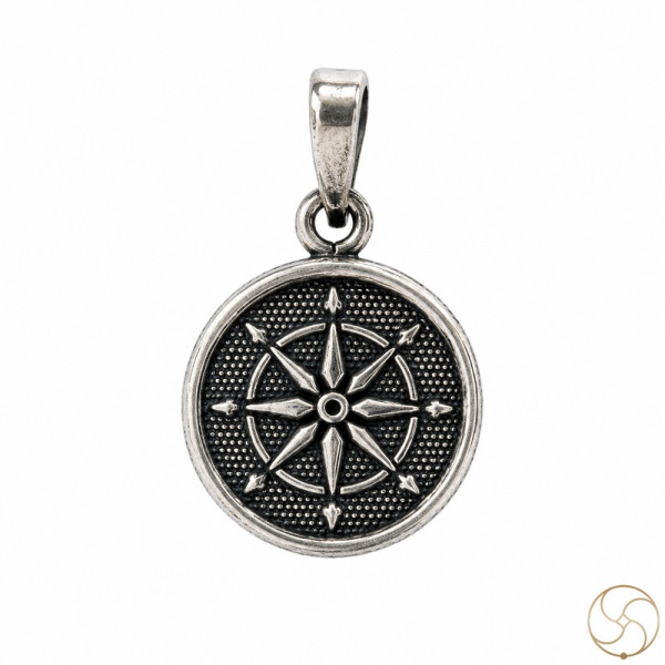 Image of 99.6% Silver Compass Pendant