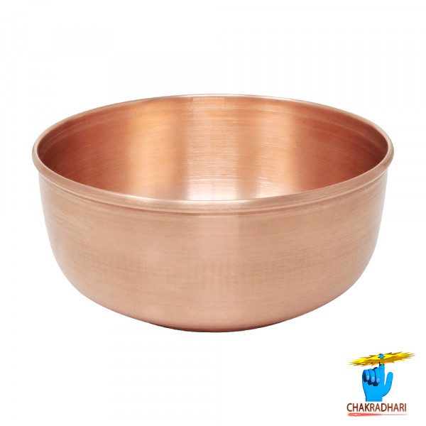 Image of 280ml 99.9% Nepaliya Copper Rooted bowl (170gm) - नेपालिया तांबा जड़युक्त कटोरी