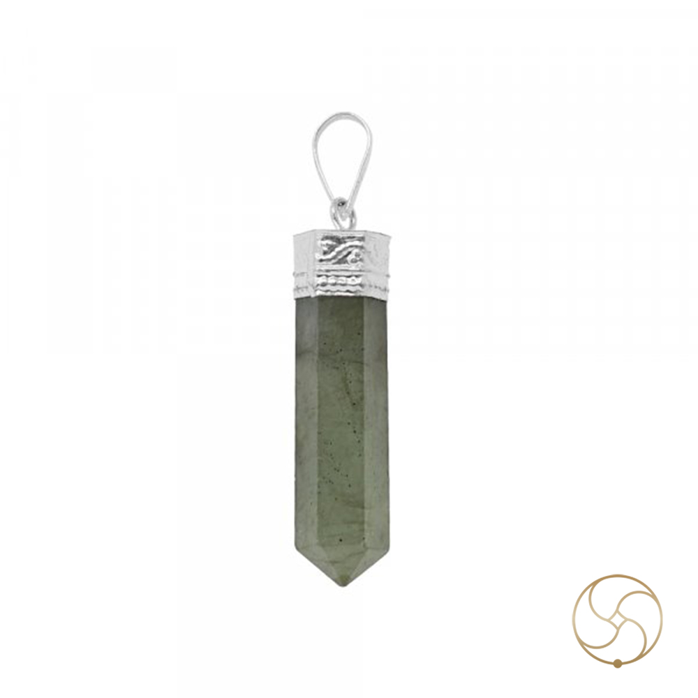 Natural Labradorite Pencil Pendant -    