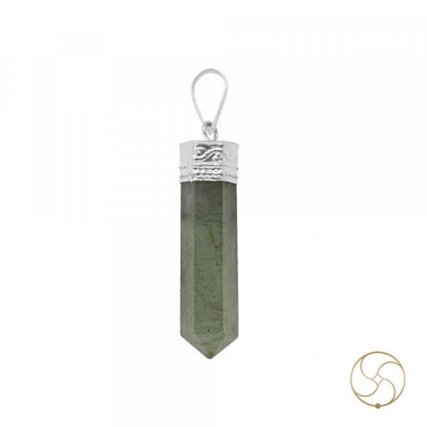 Image of Natural Labradorite Pencil Pendant - प्राकर्तिक लैब्राडोराइट पेंसिल पेन्डेन्ट